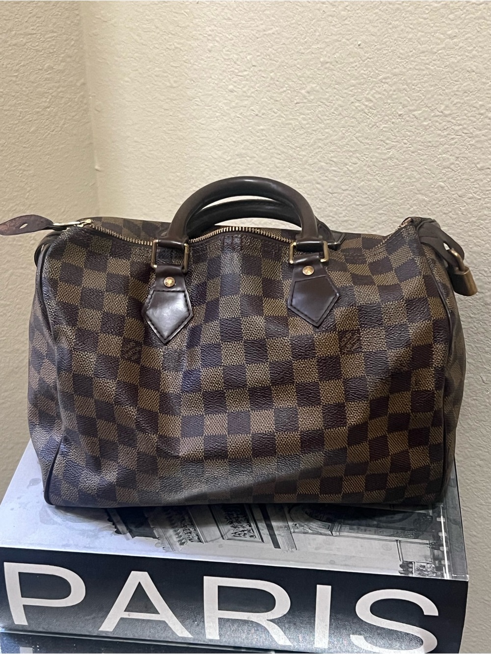 Authentic Louis Vuitton Speedy 30 Damier with Lock